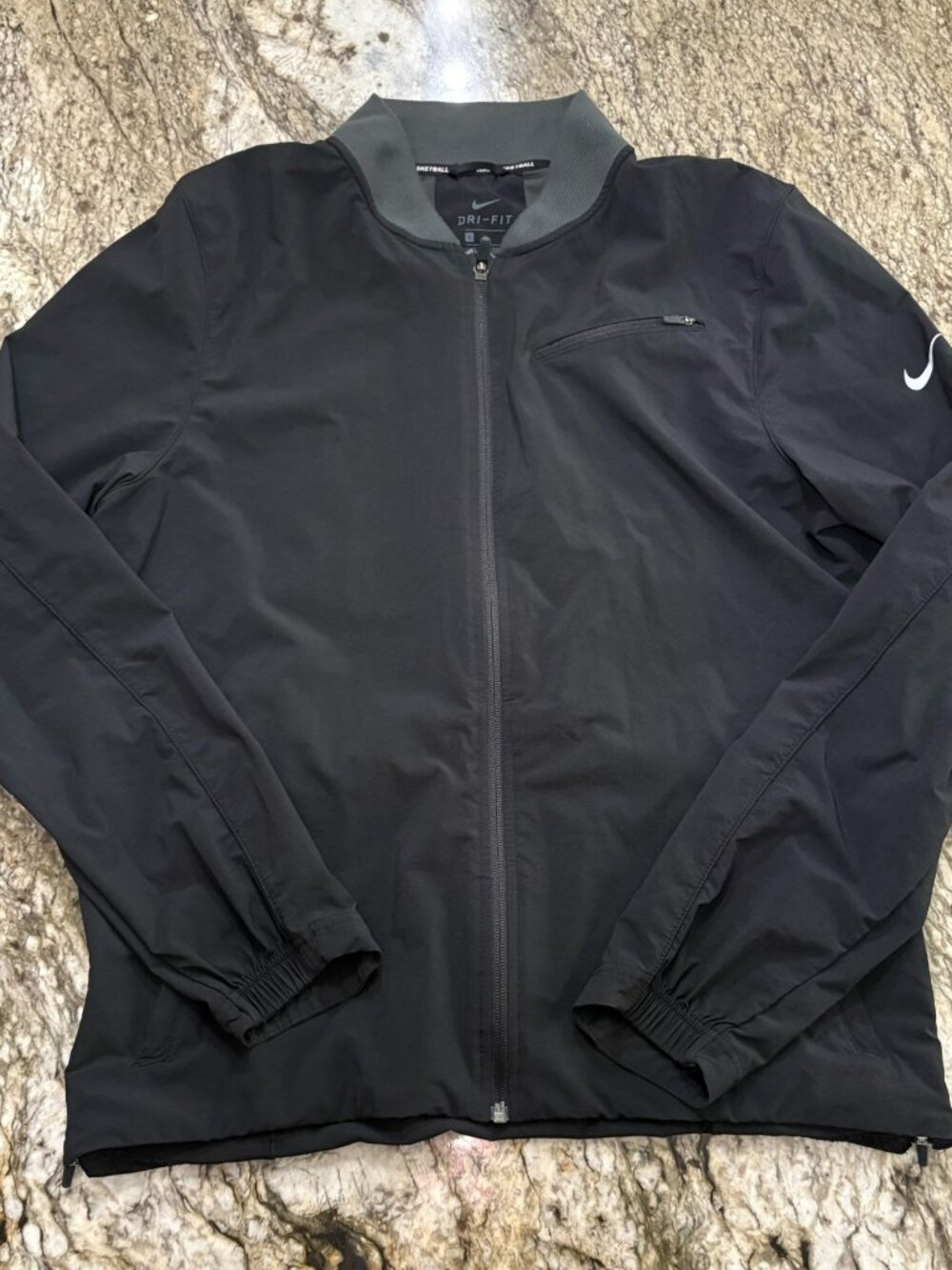 Nike Dri-Fit Basketball Men's Black Full Zip Windbreaker Jacket